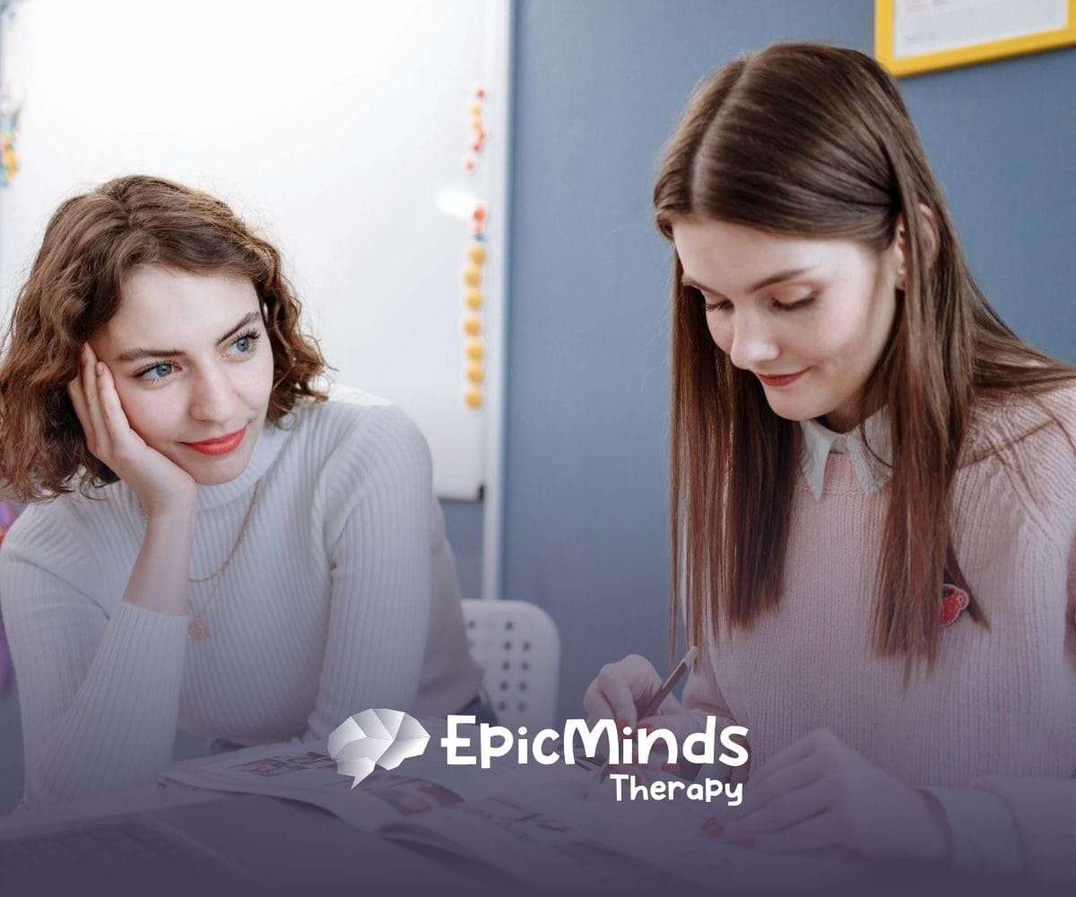 An RBT student studying while her RBT supervisor observes during the RBT training in North Carolina.