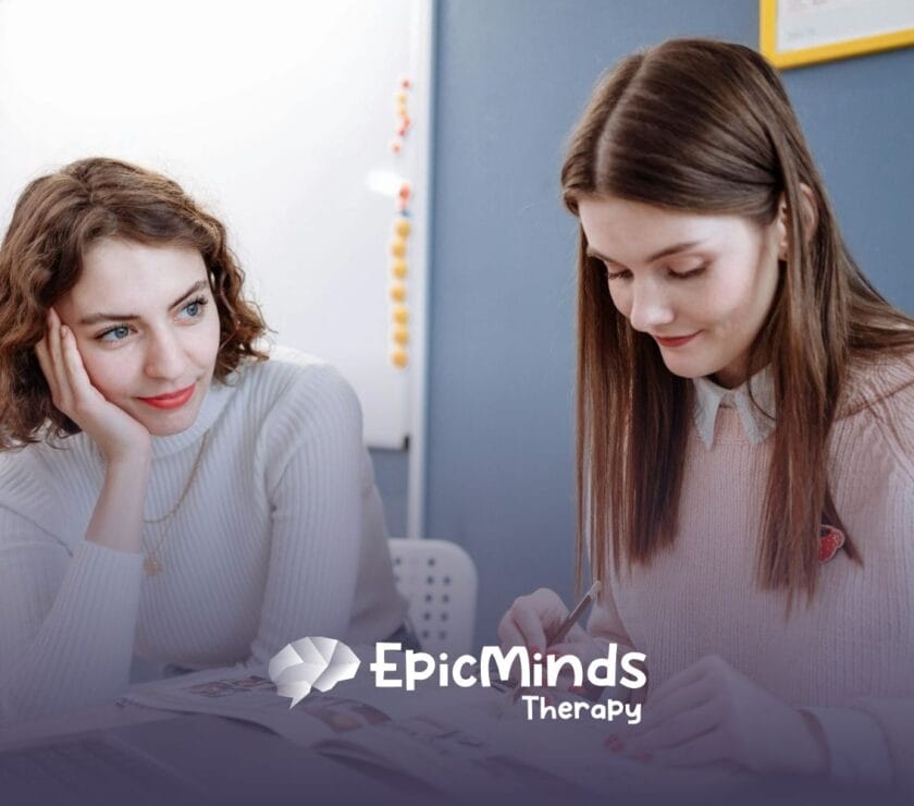 An RBT student studying while her RBT supervisor observes during the RBT training in North Carolina.